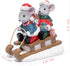Hodao Christmas Mouse Figurines with Sleigh – Adorable Holiday Decoration Mice in Santa Hats, Festival Christmas Home Decor, Table Centerpiece, Winter Gifts