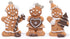 Hodao Christmas Gingerbread Figurines Set of 3, Cute Gingerbread Men Holding Heart, Candy Cane & Christmas Tree, Holiday Party Tabletop Decoration for Home, Kitchen, Living Room Decor