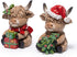 Hodao 2PCS Christmas Highland Cow Figurines Decoration with Christmas Tree & Gift Box, Xmas Holiday Highland Cow Decor for Home Tabletop Mantel Christmas Celebration - 3.75 Inch