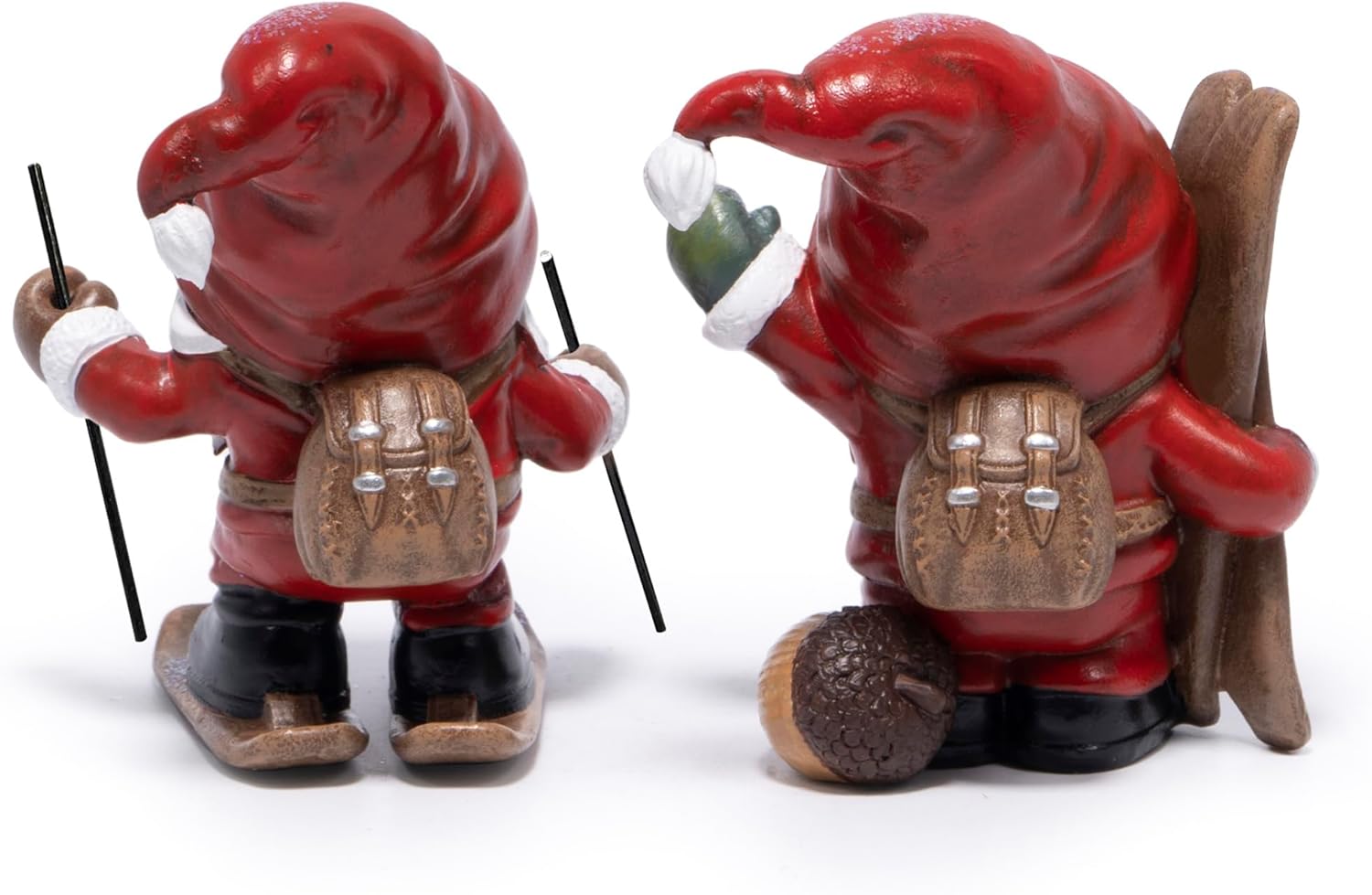 Hodao Christmas Elf Skiing Figurine Decoration – Winter Holiday Elf on Skis, Adorable Holiday Tabletop Ornament, Ski Lodge Decor, Mantel, Shelf & Table Centerpiece Christmas Decorations