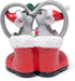 Hodao Christmas Mouse Figurines in Red Santa Shoe – Cute Holiday Couple with Gifts & Ornaments, Festive Home Table Shelf, Entryway, Mantel Decoration