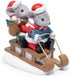 Hodao Christmas Mouse Figurines with Sleigh – Adorable Holiday Decoration Mice in Santa Hats, Festival Christmas Home Decor, Table Centerpiece, Winter Gifts