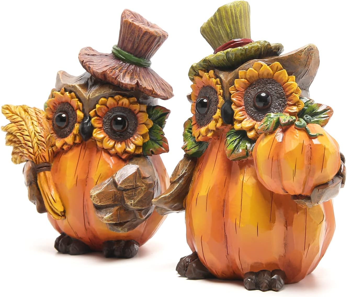 Hodao Owl Sculpture - Resin Thanksgiving Decor