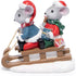 Hodao Christmas Mouse Figurines with Sleigh – Adorable Holiday Decoration Mice in Santa Hats, Festival Christmas Home Decor, Table Centerpiece, Winter Gifts