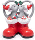 Hodao Christmas Mouse Figurines in Red Santa Shoe – Cute Holiday Couple with Gifts & Ornaments, Festive Home Table Shelf, Entryway, Mantel Decoration