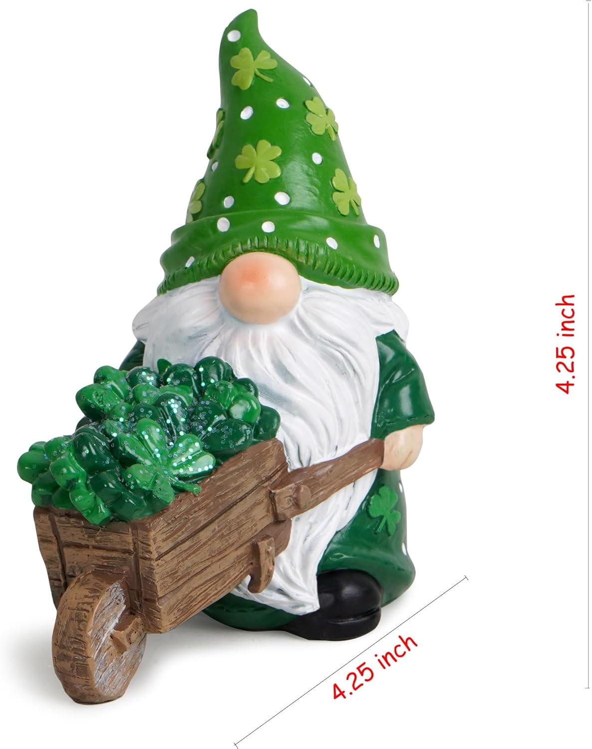 Hodao St Patrick's Day Gnomes Decorations Beard Elf for St Patricks Day Decor Home Table Ornament Decor Dwarf Figurines for St. Patrick's Gifts Green Irish Handmade Gnome Decorations Gifts
