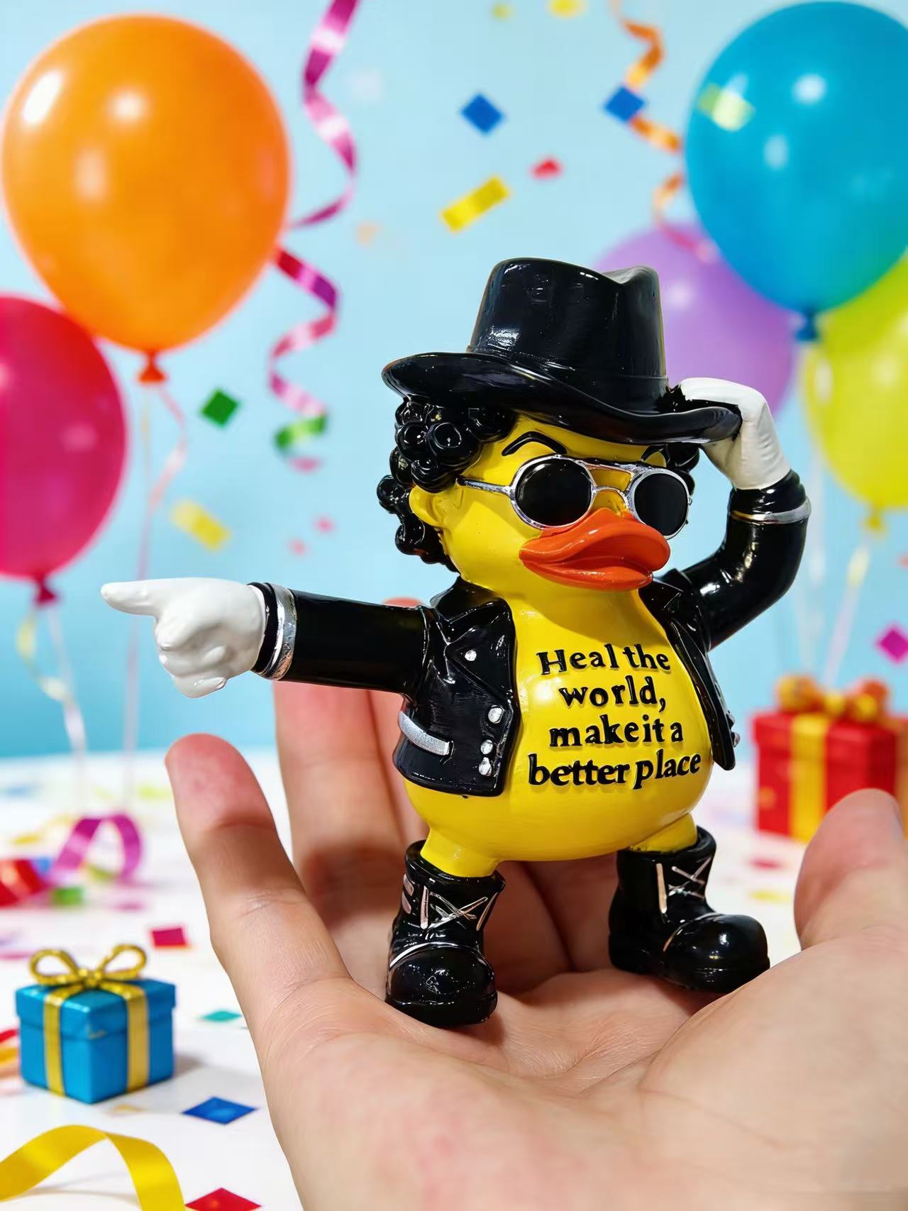 Hodao Michael Duck Figurine – 80s Pop Icon Vibe Reset Decor, Funny Gag Gift for Adults to Dance Through the Grind