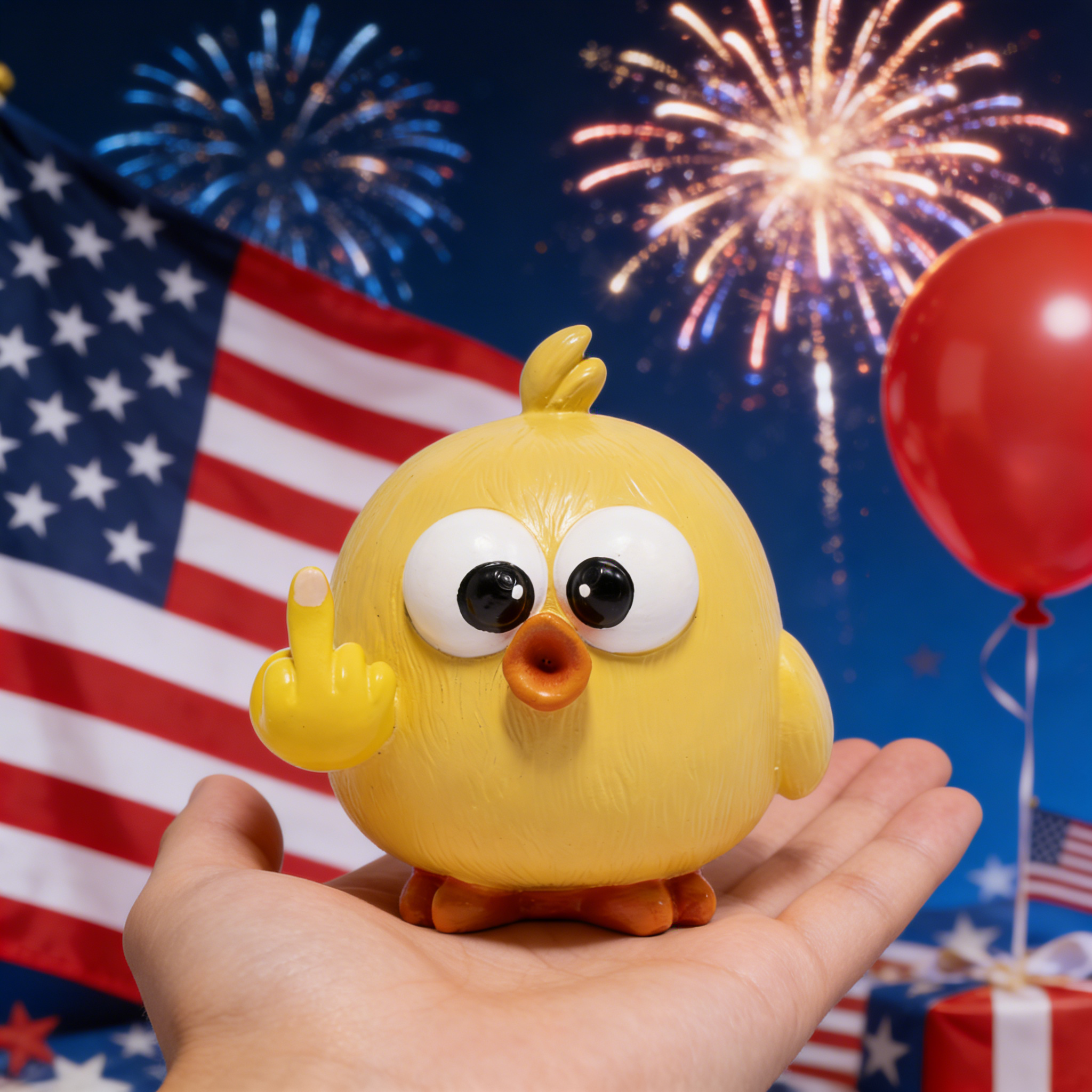 Hodao Cheeky Yellow Chick Figurine – Funny Attitude Desk Decor & Unique Gift for Home or Office