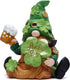 Hodao Green St Patrick's Day Handmade Gnome 6" H Resin Standing Figurine - Irish Elf Scandinavian Yule Nordic Spring Home Holiday Indoor Decorations