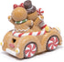 Hodao Christmas Gingerbread Car Decoration – Gingerbread Couple Figurine Driving Holiday Car with Lights, Festive Christmas Ornament for Home, Table, Mantel, Living Room Decor