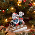 Hodao Christmas Mouse Figurines with Sleigh – Adorable Holiday Decoration Mice in Santa Hats, Festival Christmas Home Decor, Table Centerpiece, Winter Gifts