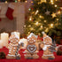 Hodao Christmas Gingerbread Figurines Set of 3, Cute Gingerbread Men Holding Heart, Candy Cane & Christmas Tree, Holiday Party Tabletop Decoration for Home, Kitchen, Living Room Decor