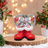Hodao Christmas Mouse Figurines in Red Santa Shoe – Cute Holiday Couple with Gifts & Ornaments, Festive Home Table Shelf, Entryway, Mantel Decoration