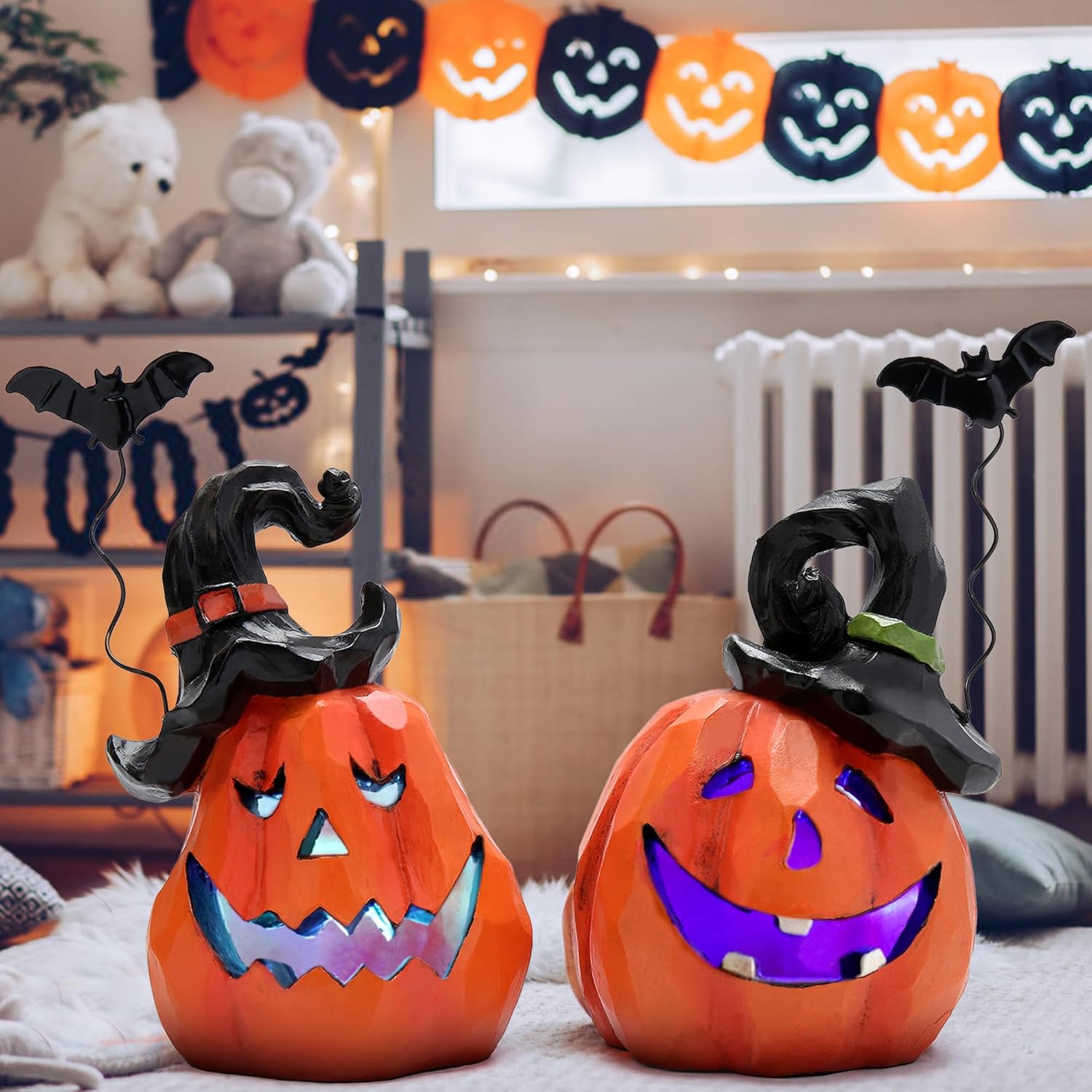 Hodao halloween Resin Pumpkin Duo Set decorations