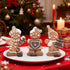 Hodao Christmas Gingerbread Figurines Set of 3, Cute Gingerbread Men Holding Heart, Candy Cane & Christmas Tree, Holiday Party Tabletop Decoration for Home, Kitchen, Living Room Decor