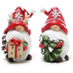 Hodao Christmas Resin Gnomes Handmade Christmas Resin Gnomes Christmas Tree Resin Gnomes