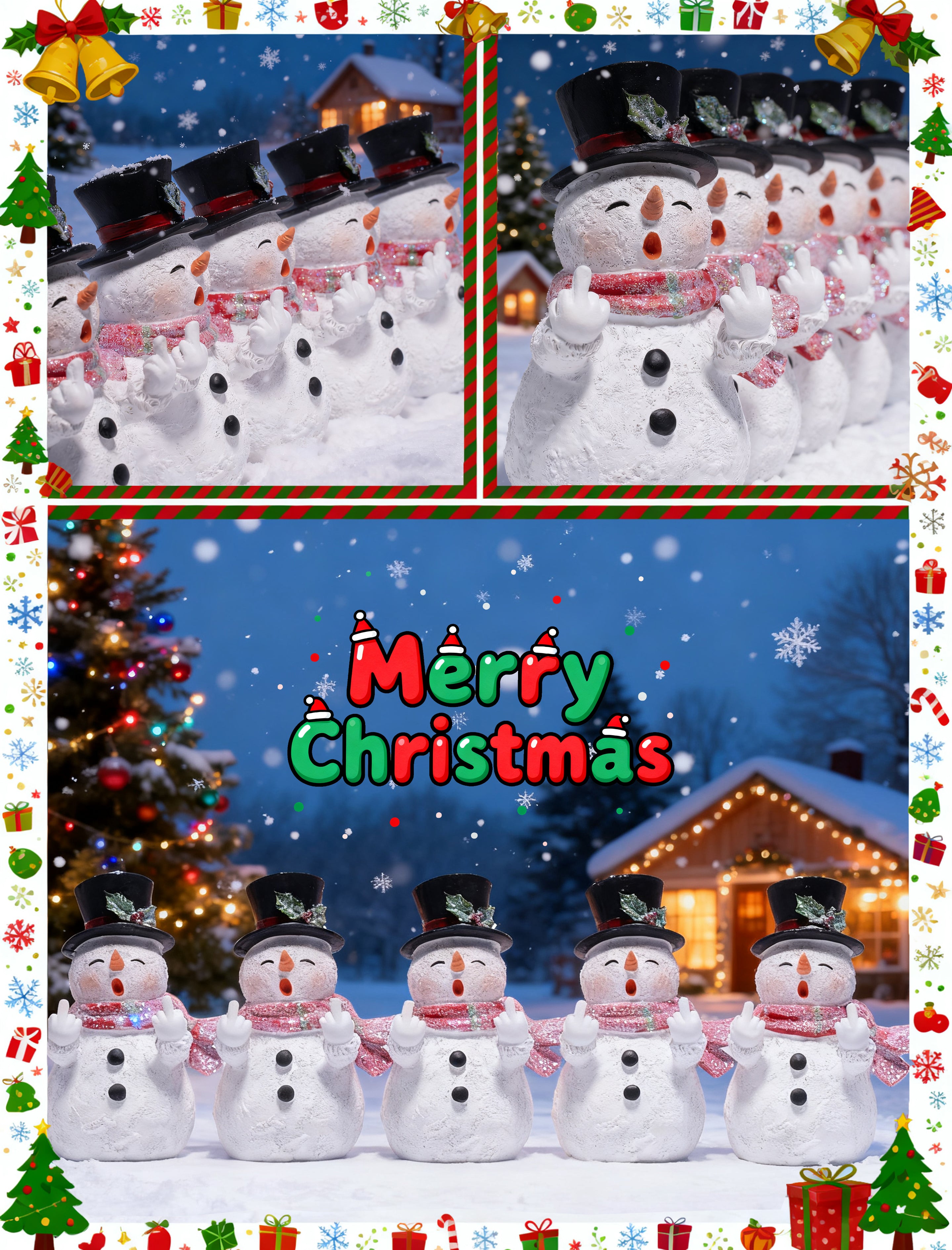 Hodao Funny Snowman Figurine – Whimsical Winter & Year-Round Home Decor
