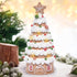 Hodao Christmas Village House Decorations Gingerbread House with Christmas Tree Theme, Battery-Powered (2 AAA) 8.6" H Resin Christmas Tree Decor for Indoor Festive Home or Christmas Party (Tree-1)