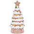 Hodao Christmas Village House Decorations Gingerbread House with Christmas Tree Theme, Battery-Powered (2 AAA) 8.6" H Resin Christmas Tree Decor for Indoor Festive Home or Christmas Party (Tree-1)