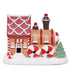 Hodao Christmas Decorations Gingerbread House Train Decor Figurine Battery Operated (2 AAA)-5.7”L Resin Christmas Village Houses for Festive Holiday Decor Indoor Xmas Party and Home Display (Train)