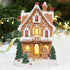 Hodao Christmas Decorations Gingerbread House Decor Figurine, Battery-Powered (2 AAA), 8" H Resin Christmas Village Houses-Festive Indoor Home Christmas Party Display (Christmas Village Houses 8")