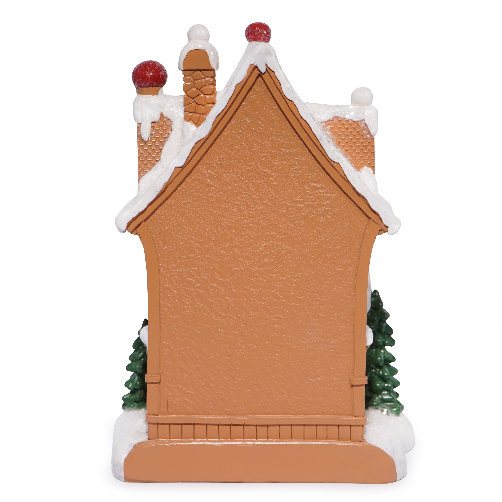 Hodao Christmas Decorations Gingerbread House Decor Figurine, Battery-Powered (2 AAA), 8" H Resin Christmas Village Houses-Festive Indoor Home Christmas Party Display (Christmas Village Houses 8")