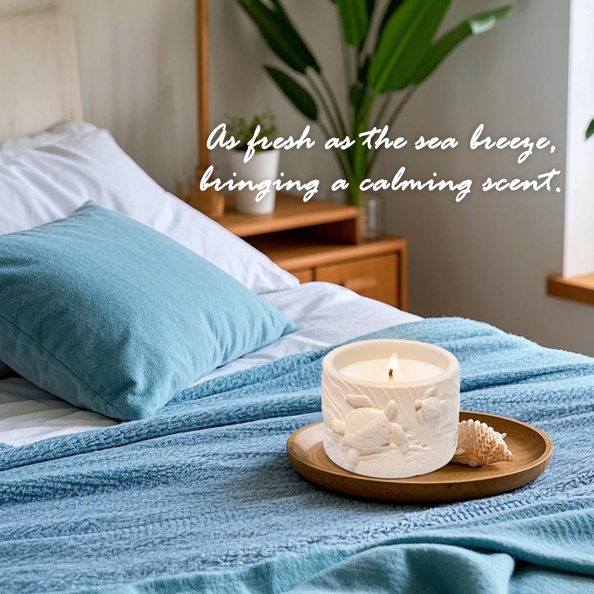Hodao Ocean Aromatherapy Series,Fresh Ocean - Themed Scented Candle: Illuminate the Warmth of Family Gatherings, Aid in Stress Relief During Bathing, and Make an Excellent Gift