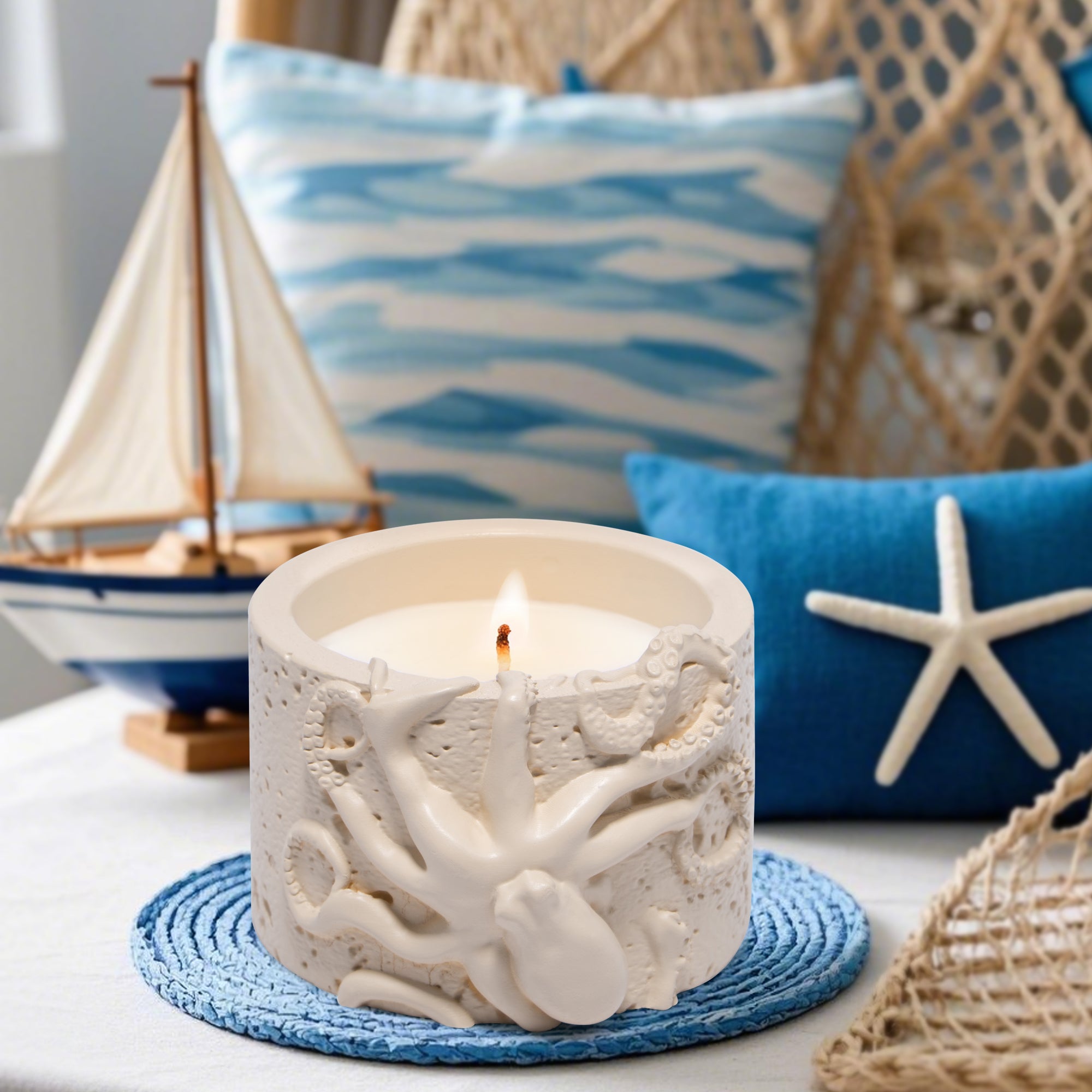 Hodao Ocean Aromatherapy Series,Fresh Ocean - Themed Scented Candle: Illuminate the Warmth of Family Gatherings, Aid in Stress Relief During Bathing, and Make an Excellent Gift