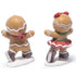 Hodao Gingerbread Couple Figurines – Hand-Painted Resin Christmas Ornaments, Glittered Skating Boy & Girl, Indoor Holiday Decor for Home, Bedroom, Shelf, Tabletop, Collectible Winter Cheer Gift