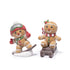 Hodao Gingerbread Ski & Sled Figurines – Hand-Painted Resin Christmas Ornaments, Glitter Candy Style, Indoor Winter Decor for Home, Bedroom, Shelf, Mantel, Tabletop, Cute 2-Piece Set