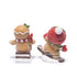 Hodao Gingerbread Ski & Sled Figurines – Hand-Painted Resin Christmas Ornaments, Glitter Candy Style, Indoor Winter Decor for Home, Bedroom, Shelf, Mantel, Tabletop, Cute 2-Piece Set