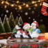 Hodao Christmas Snowman Sled Figurines, Resin Holiday Decorations with Three Snowmen, Winter Tabletop Ornaments, Festive Mantel and Tiered Tray Accents, for Family and Friends