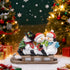 Hodao Christmas Snowman Sled Figurines, Resin Holiday Decorations with Three Snowmen, Winter Tabletop Ornaments, Festive Mantel and Tiered Tray Accents, for Family and Friends