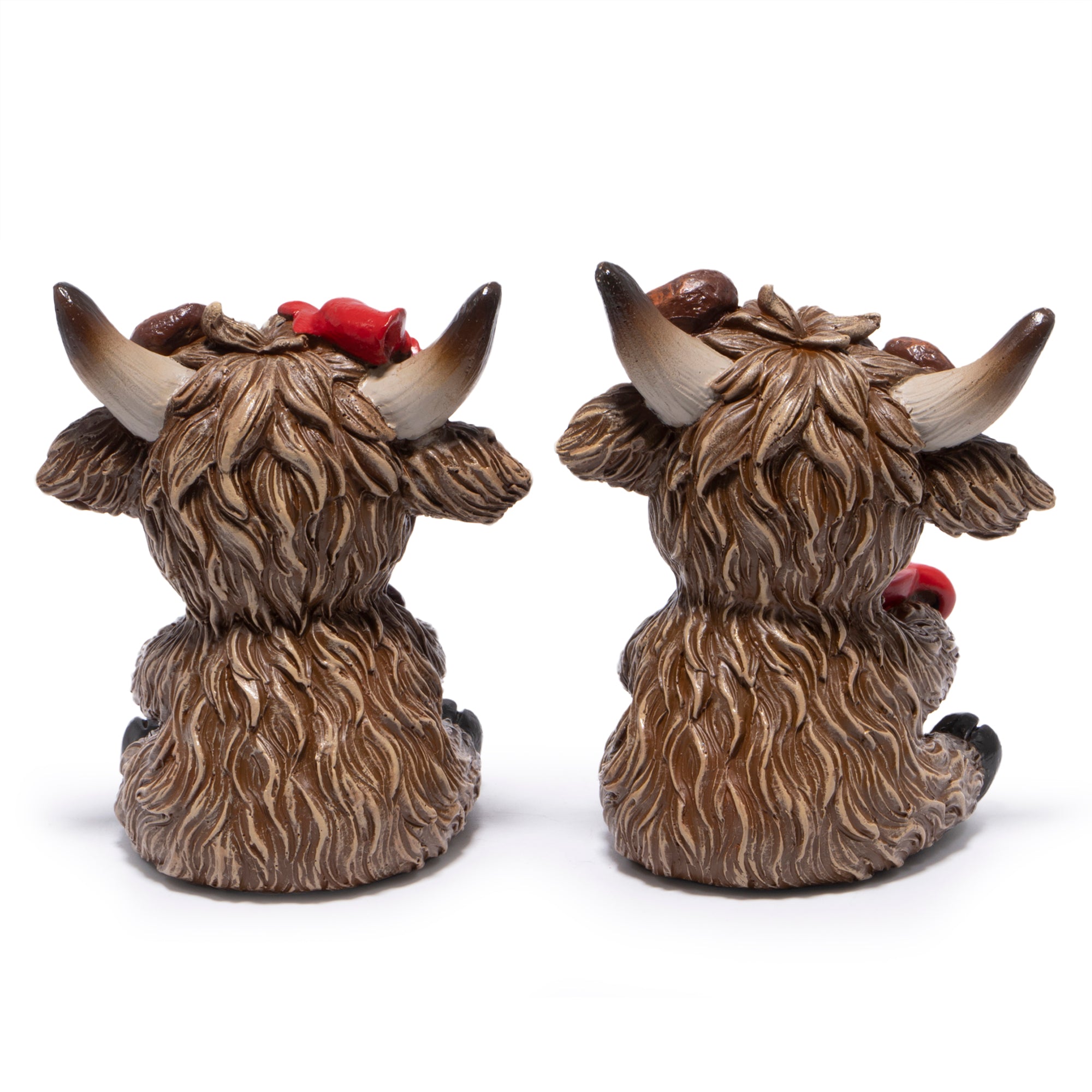 Hodao Christmas Highland Cow Coffee Resin Figurines, Autumn Farmhouse Decor for Tiered Tray, Tabletop, Mantel, Gift for Fall Thanksgiving Home Decoration