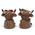 Hodao Christmas Highland Cow Coffee Resin Figurines, Autumn Farmhouse Decor for Tiered Tray, Tabletop, Mantel, Gift for Fall Thanksgiving Home Decoration