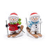 Hodao Christmas Snowman Skiing Figurines in Gray, Resin Winter Decorations for Holiday Home, Neutral Tabletop Ornaments, Festive Mantel and Tiered Tray Accents, for Family and Friends