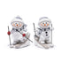 Hodao Christmas Snowman Skiing Figurines in Gray, Resin Winter Decorations for Holiday Home, Neutral Tabletop Ornaments, Festive Mantel and Tiered Tray Accents, for Family and Friends