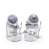 Hodao Christmas Snowman Skiing Figurines in Gray, Resin Winter Decorations for Holiday Home, Neutral Tabletop Ornaments, Festive Mantel and Tiered Tray Accents, for Family and Friends