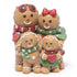 Hodao Christmas Gingerbread Family Figurines – Hand-Painted Resin Holiday Decorations with Red & Green Scarves, Festive Indoor Ornaments for Home, Bedroom & Tabletop, Heartwarming Décor