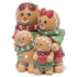 Hodao Christmas Gingerbread Family Figurines – Hand-Painted Resin Holiday Decorations with Red & Green Scarves, Festive Indoor Ornaments for Home, Bedroom & Tabletop, Heartwarming Décor