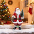 Hodao Christmas Santa Figurine Holding Tree, Hand-Painted Resin Santa Claus Statue with Gifts, Festive Holiday Decoration for Tabletop, Mantel, Shelf, Home Décor Accent
