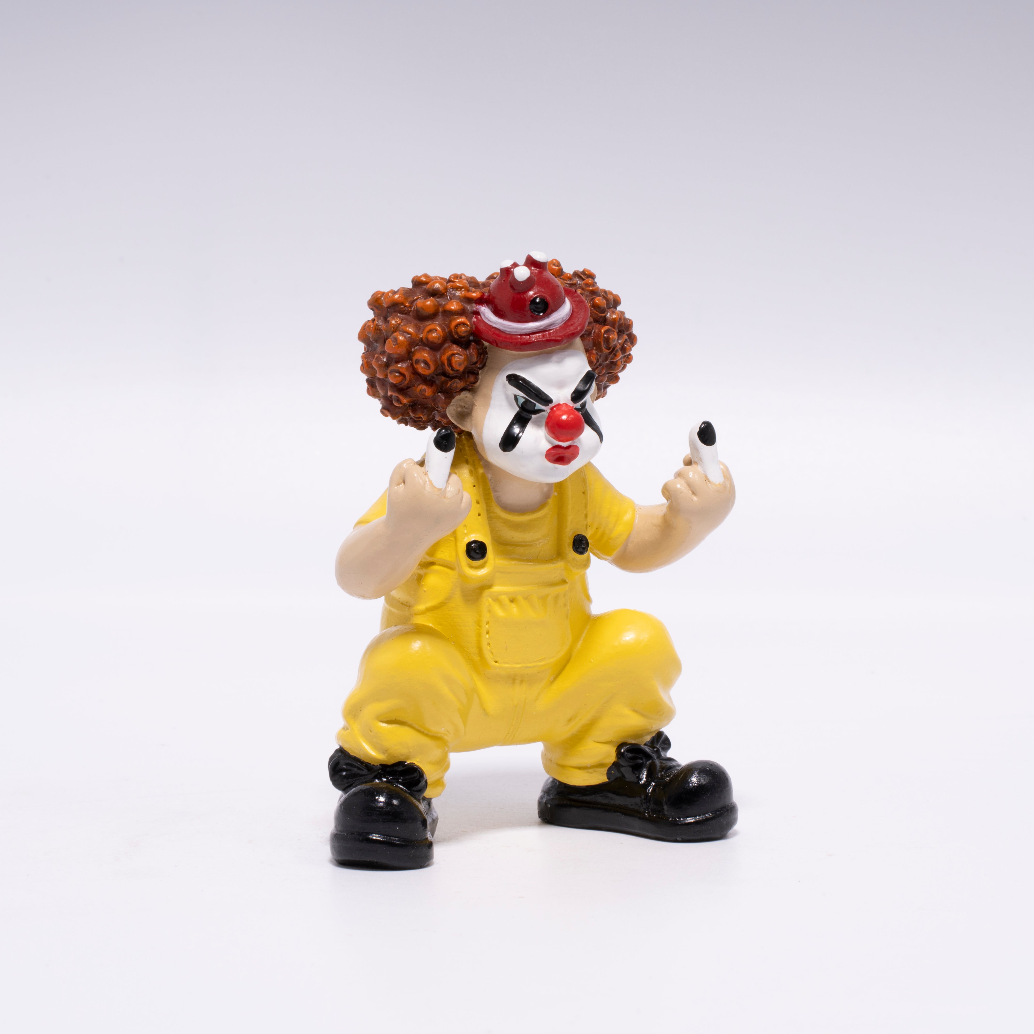 Hodao Funny Clown Figurine, Mini Gag Collectible Figure with Attitude Gesture, Novelty Desk & Car Decoration Gift for Adults