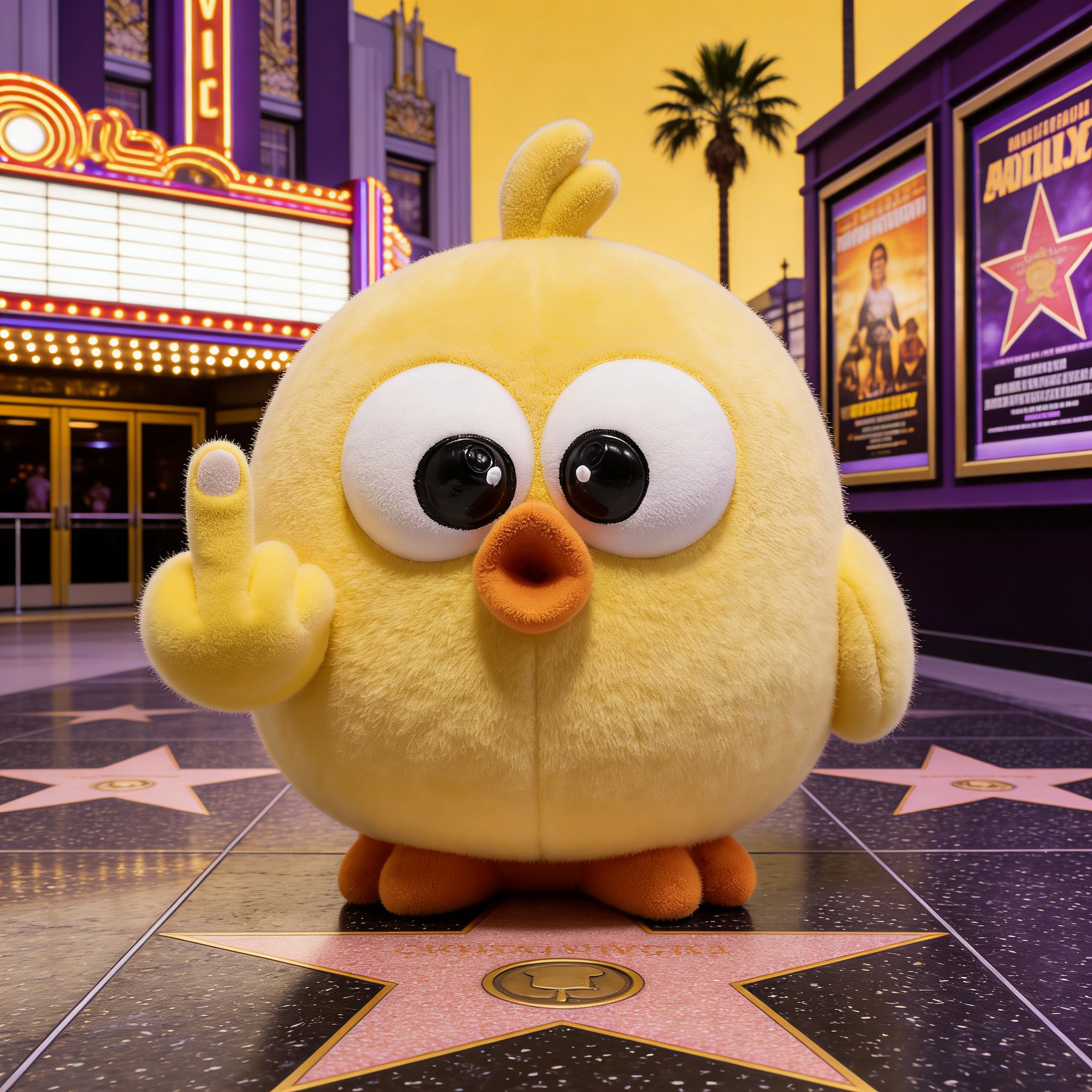 Hodao Cheeky Yellow Chick Figurine – Funny Attitude Desk Decor & Unique Gift for Home or Office