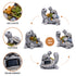 Hodao  Solar Turtle Garden Statue with LED Succulent Lights, Resin Outdoor Tortoise Family Figurine, Waterproof Yard Lawn Patio Decor, Cute Animal Sculpture for Porch, Backyard, Gift