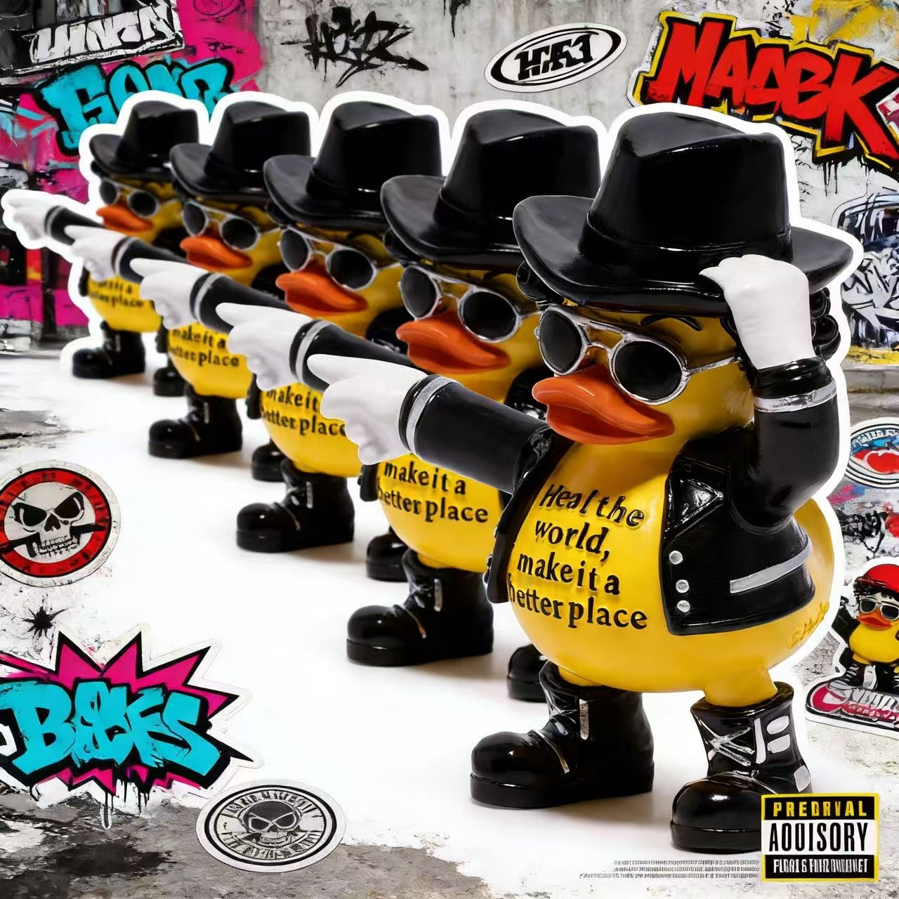 Hodao Michael Duck Figurine – Nostalgic Healing Decor & Heartwarming Free-Spirited Gift for Music Lovers