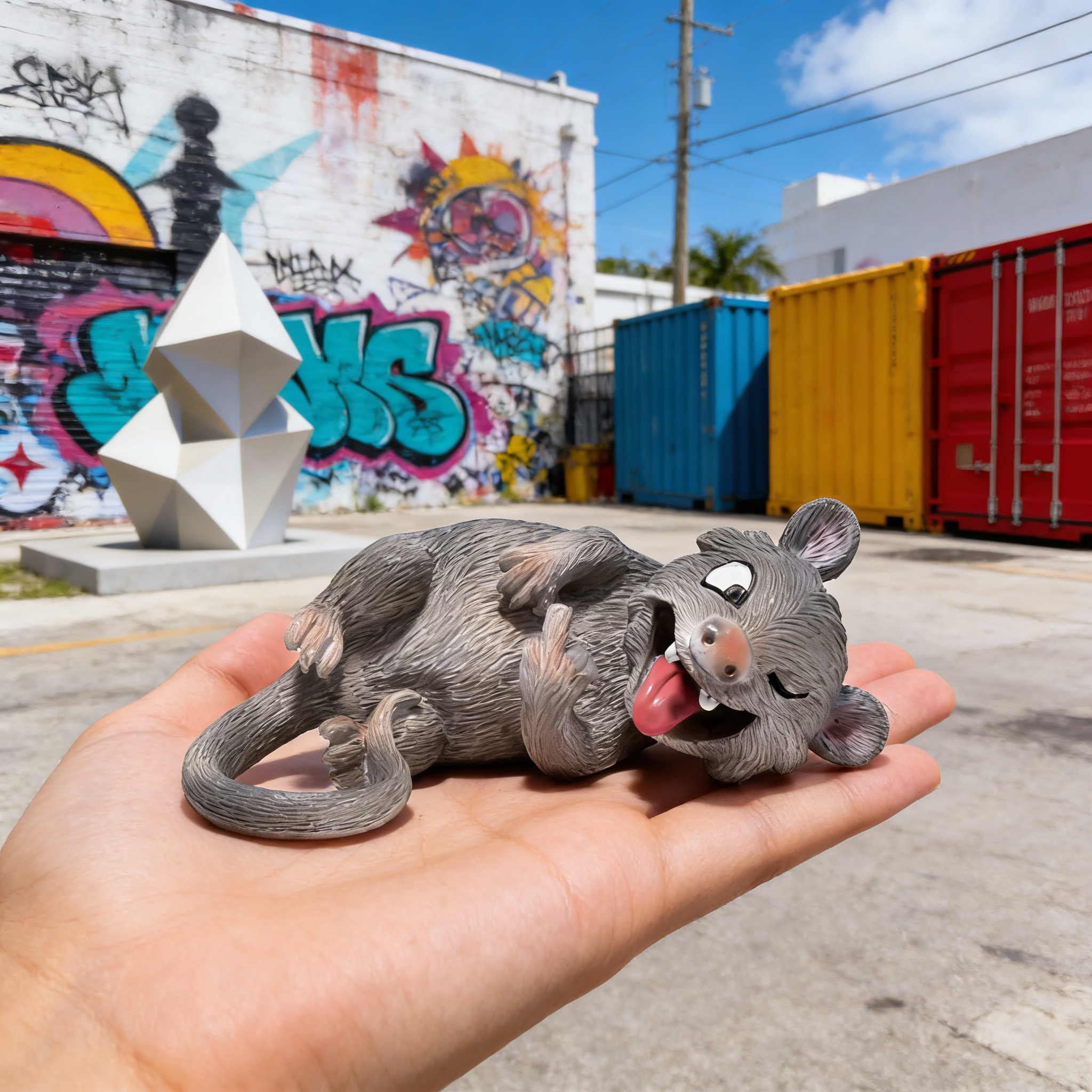 Hodao Hilarious Laughing Opossum Figurine, Novelty Gag Gift for Adults, Desk & Car Decor