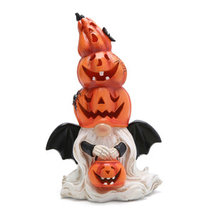 Hodao Stacked Orange Pumpkin Gnomes With Light