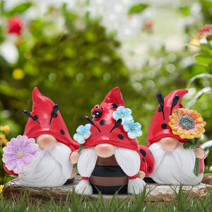 Hodao Ladybug Gnomes 3PCS Ladybug Kitchen Tiered Tray Decor