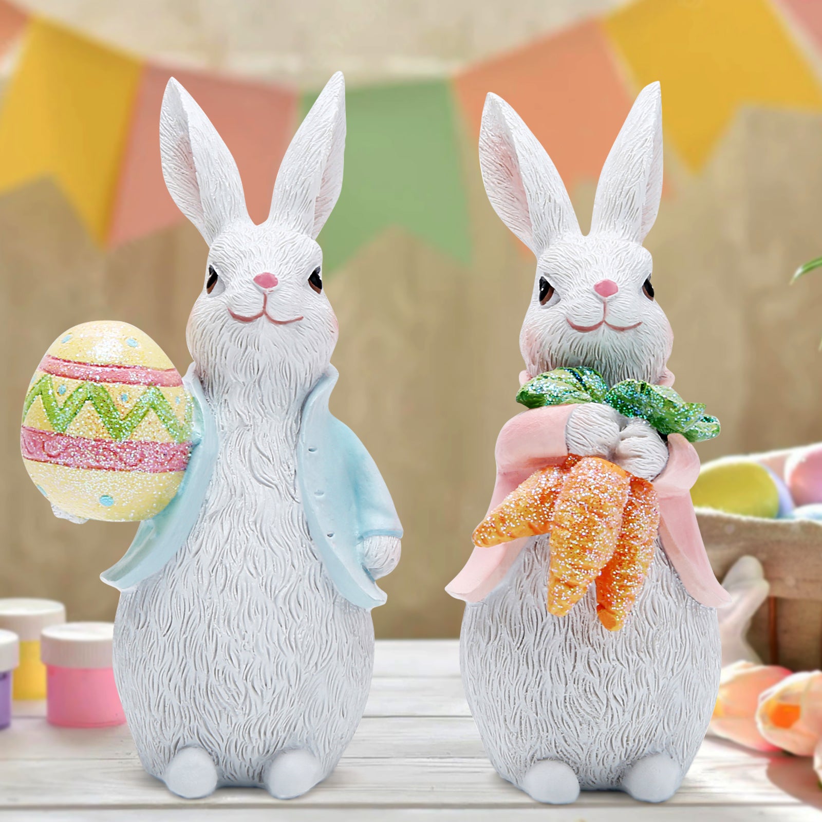 Hodao Easter Bunny Decorations Classic Rabbit Figurines Gifts