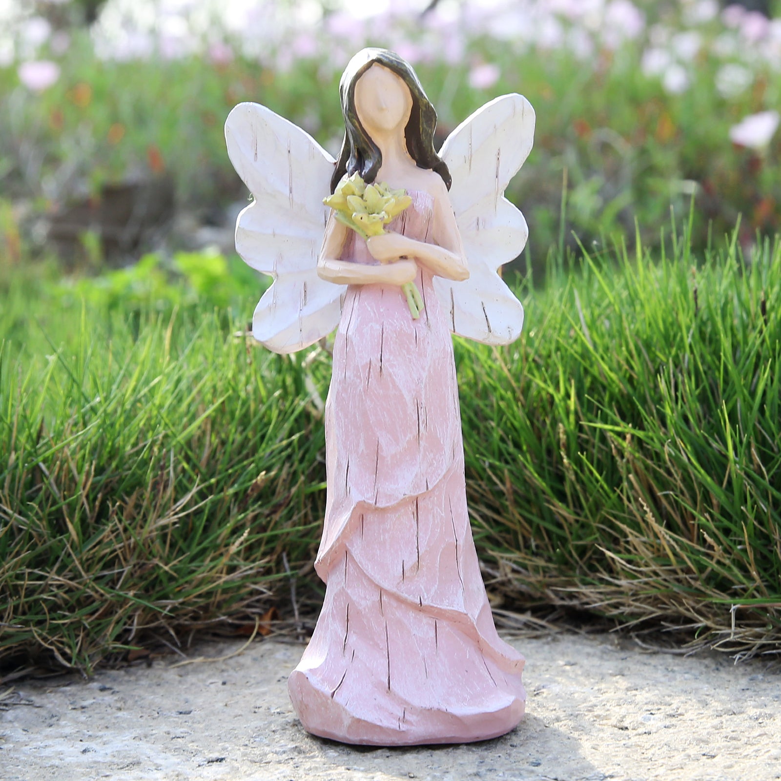 Hodao Angle Figurines Fairy Decorations (Pink Bouquet)